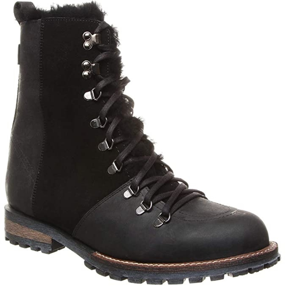 Luxe De Leon Men's Leather Tierra Combat Boots, L113M-021, Ebony Size 11 EUR 44